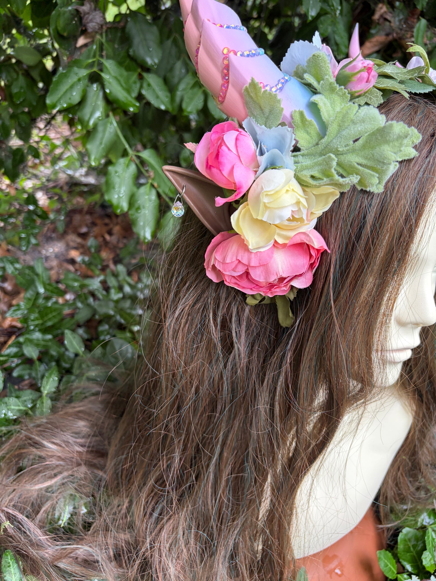 Pink candy color Headpiece with horns and ears