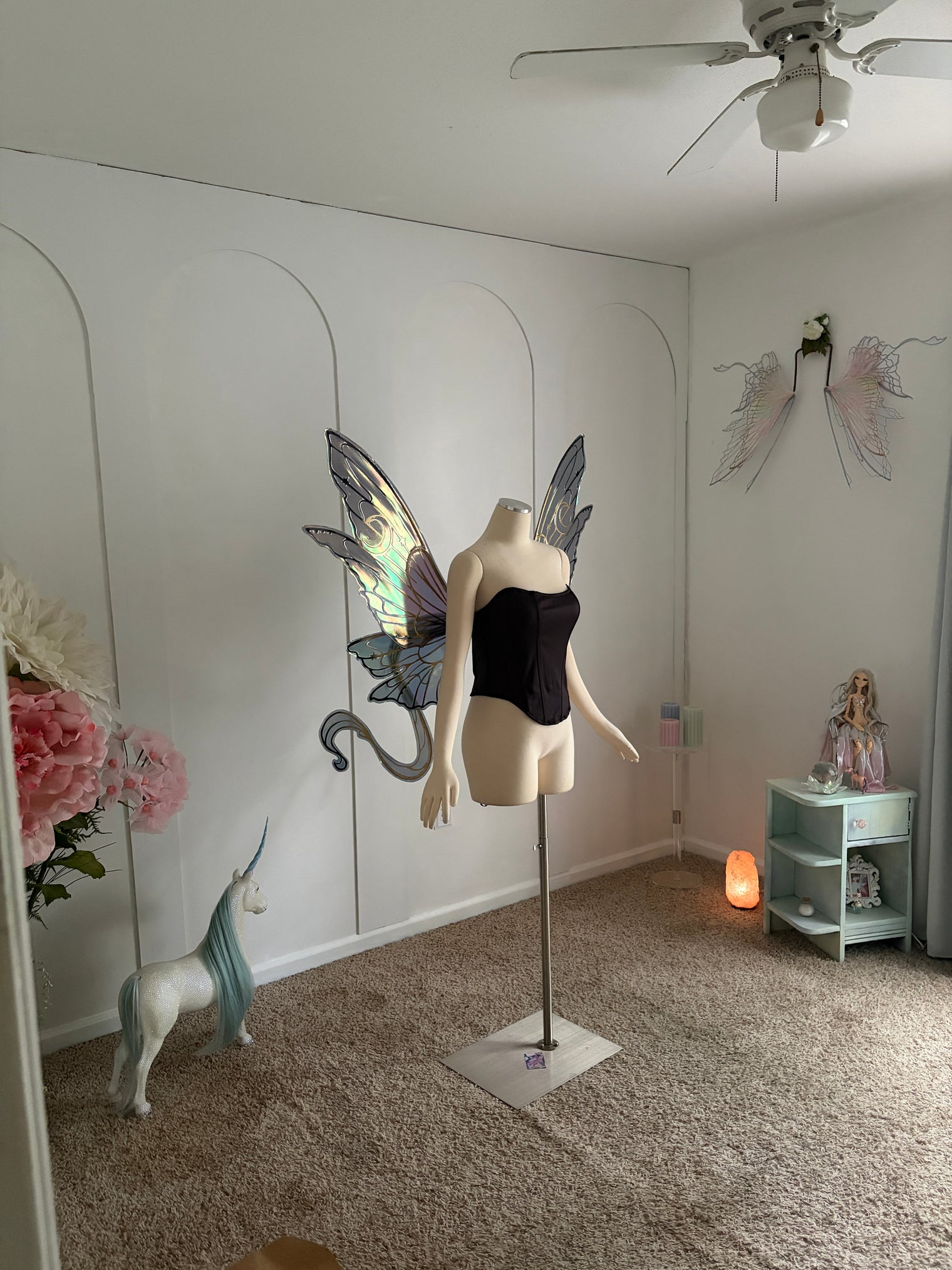 Black and gold Usagi Moon Wings Giant Iridescent Fairy Wings