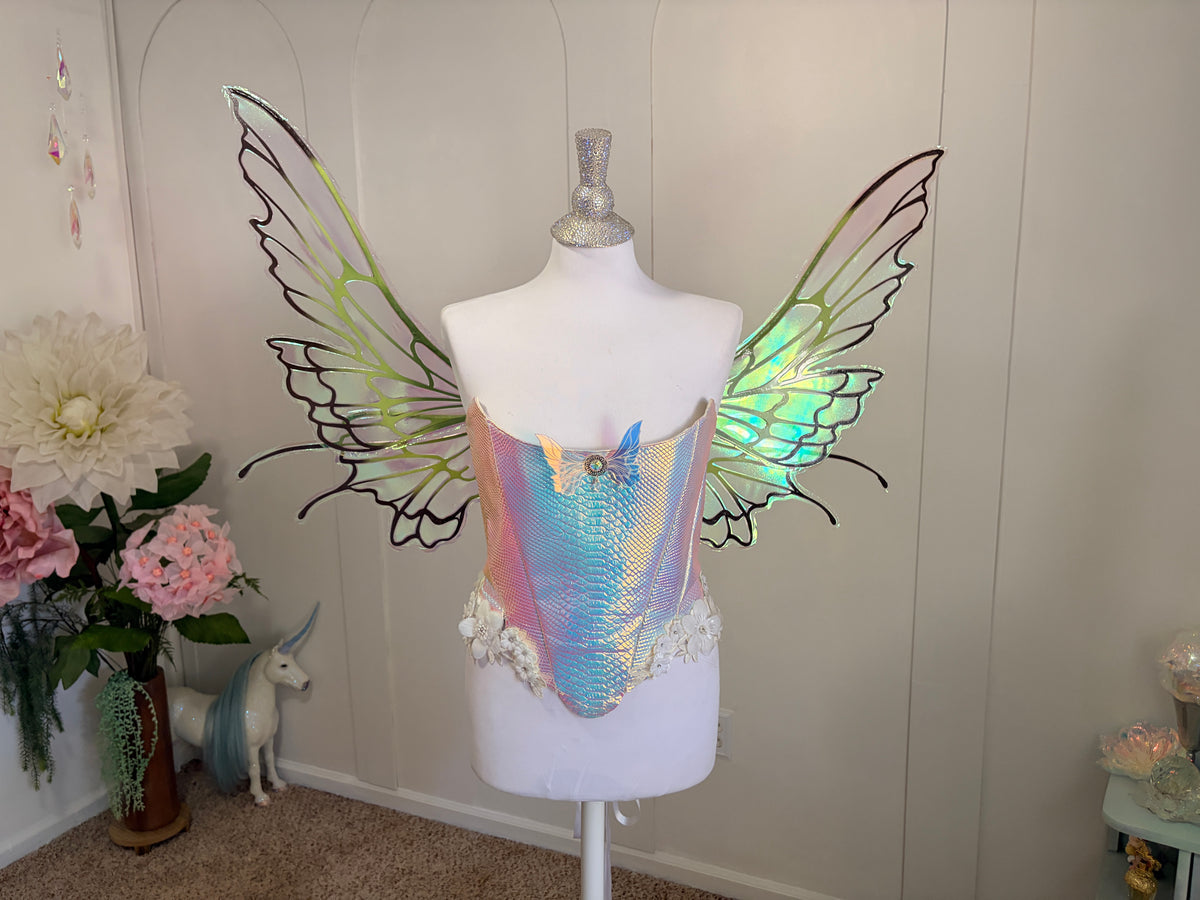 Green Large size Butterfly iridescent fairy wings