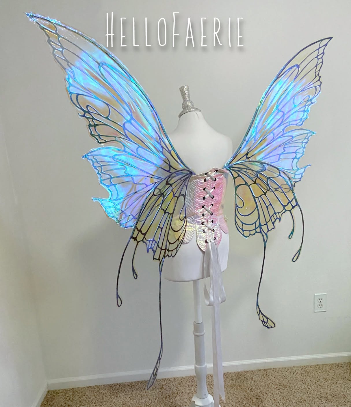 Monster size Made to Order Double Swallotail Iridescent Fairy Wings