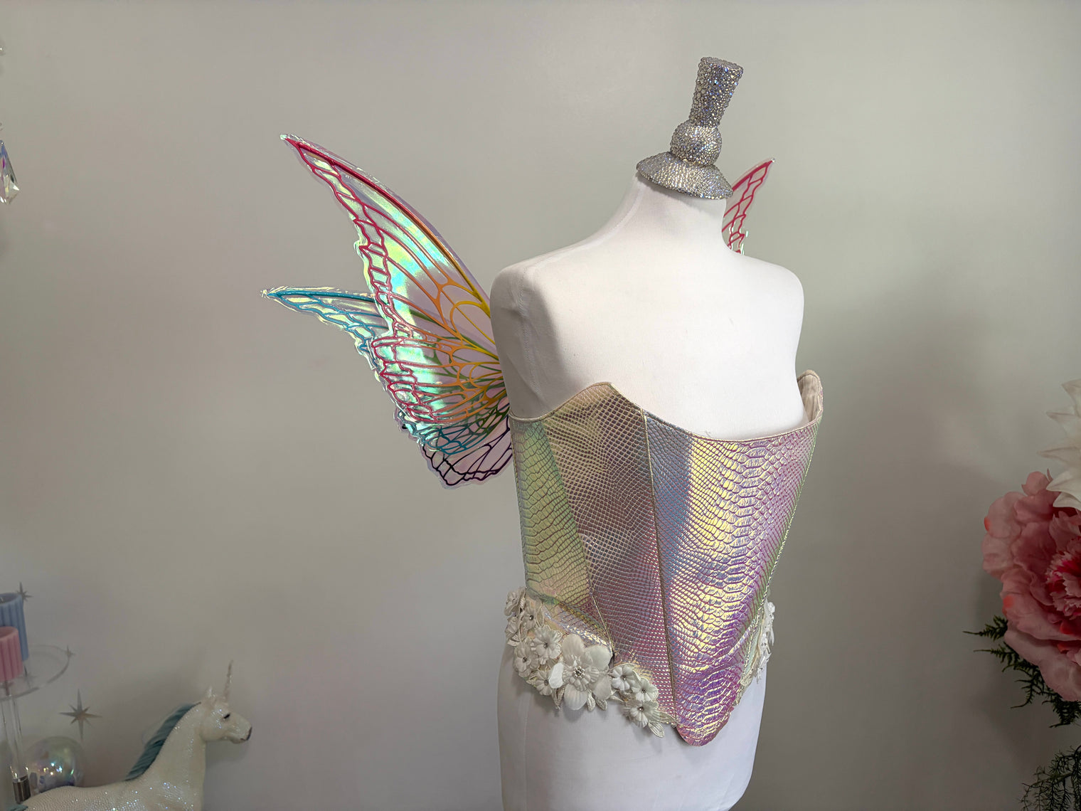 One of a kind rainbow Althea Butterfly iridescent fairy wings