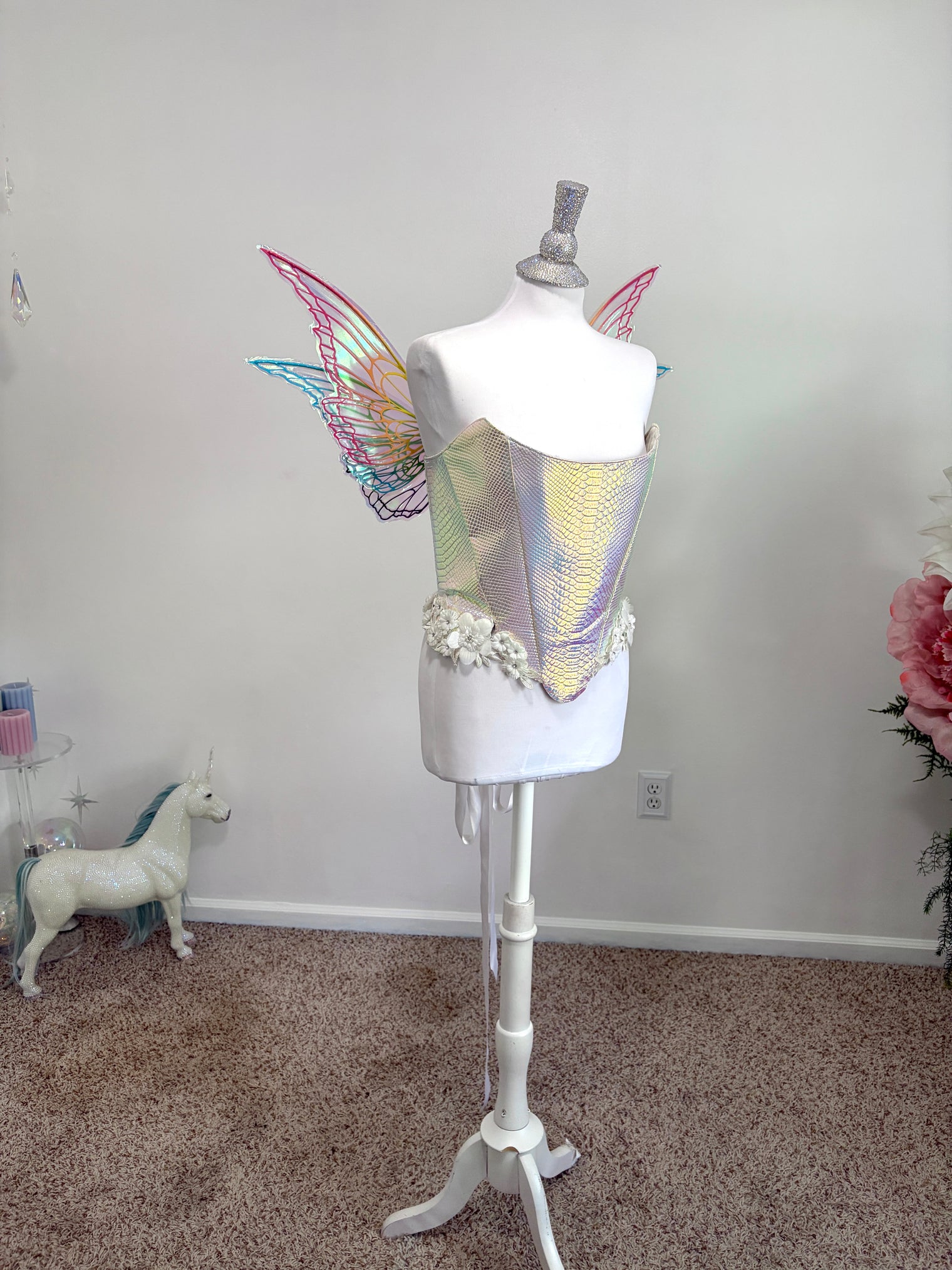 One of a kind rainbow Althea Butterfly iridescent fairy wings