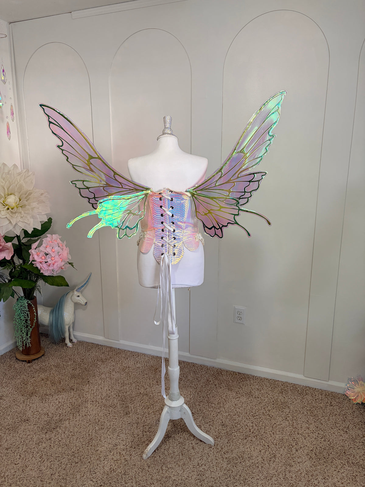 Green Large size Butterfly iridescent fairy wings