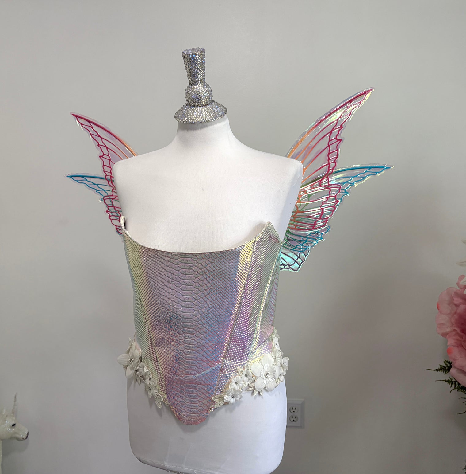 One of a kind rainbow Althea Butterfly iridescent fairy wings