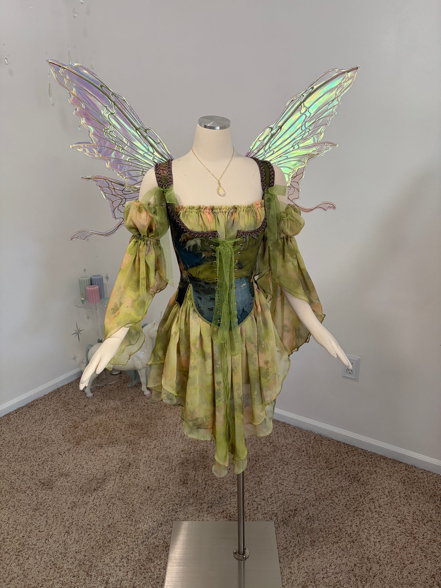 A drink with the unicorns corset and chemise
