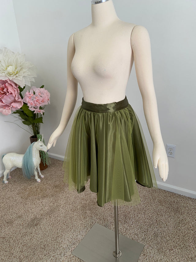 Sample Sale ~Green Tulle and Satin Skirt UNFINISHED