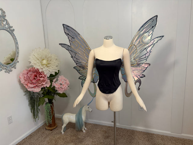 Black and gold Usagi Moon Wings Giant Iridescent Fairy Wings