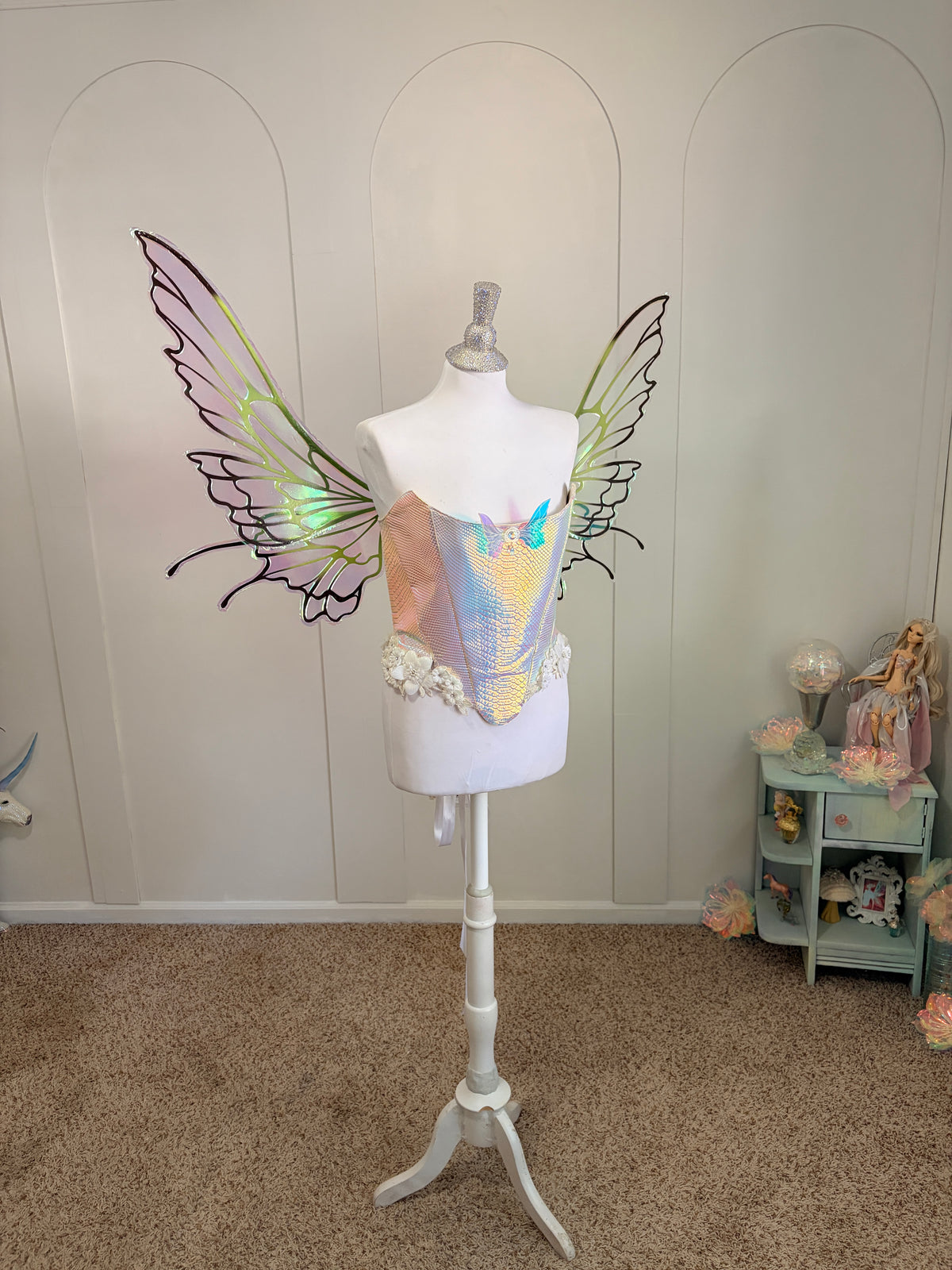 Green Large size Butterfly iridescent fairy wings