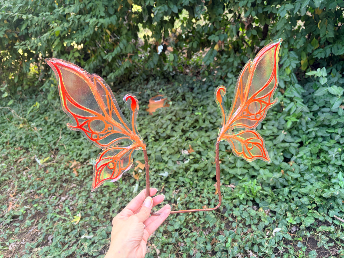 Micro mini Wings Rust Orange iridescent fairy wings