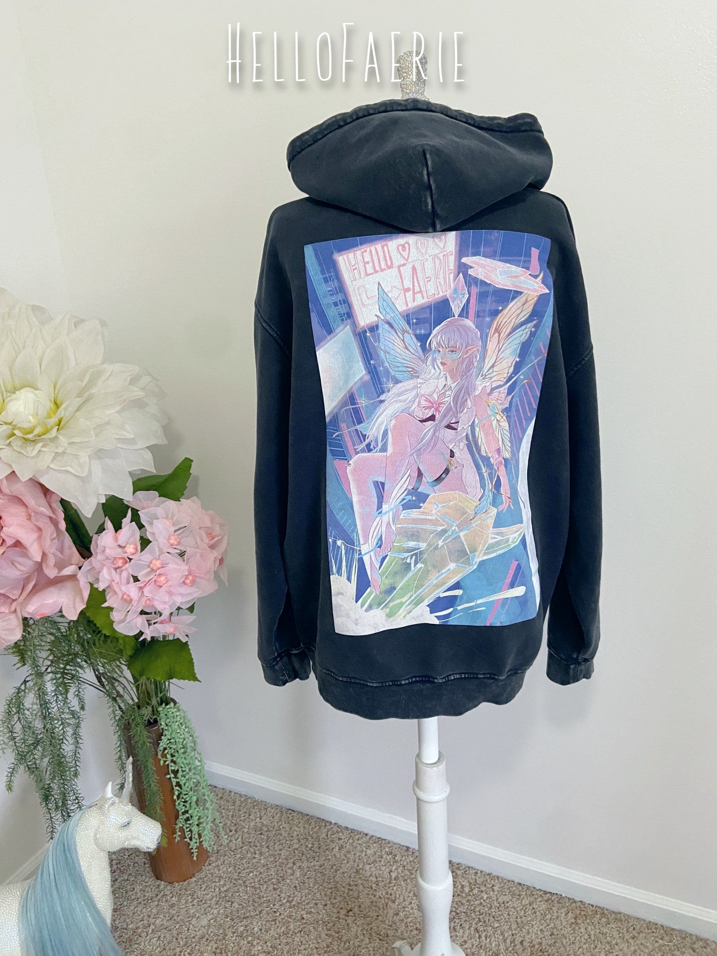 2026 HelloFaerie Oversized Hoodie Deluxe Rhinestone