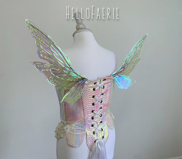 Mini Luna Moth Green Titania Wings Iridescent Fairy Wings