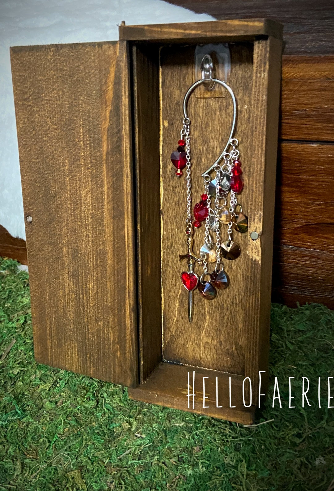 Sword and Heart Crystal ear cuff