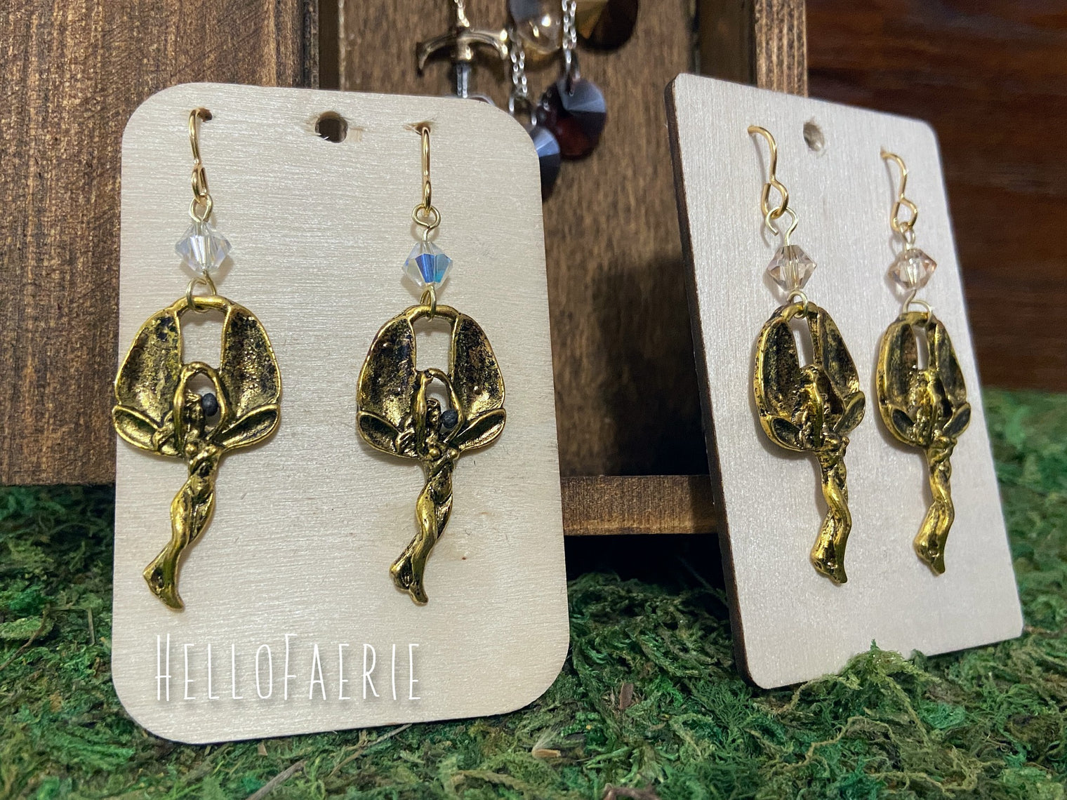 Fairy Earrings with Real Crystal