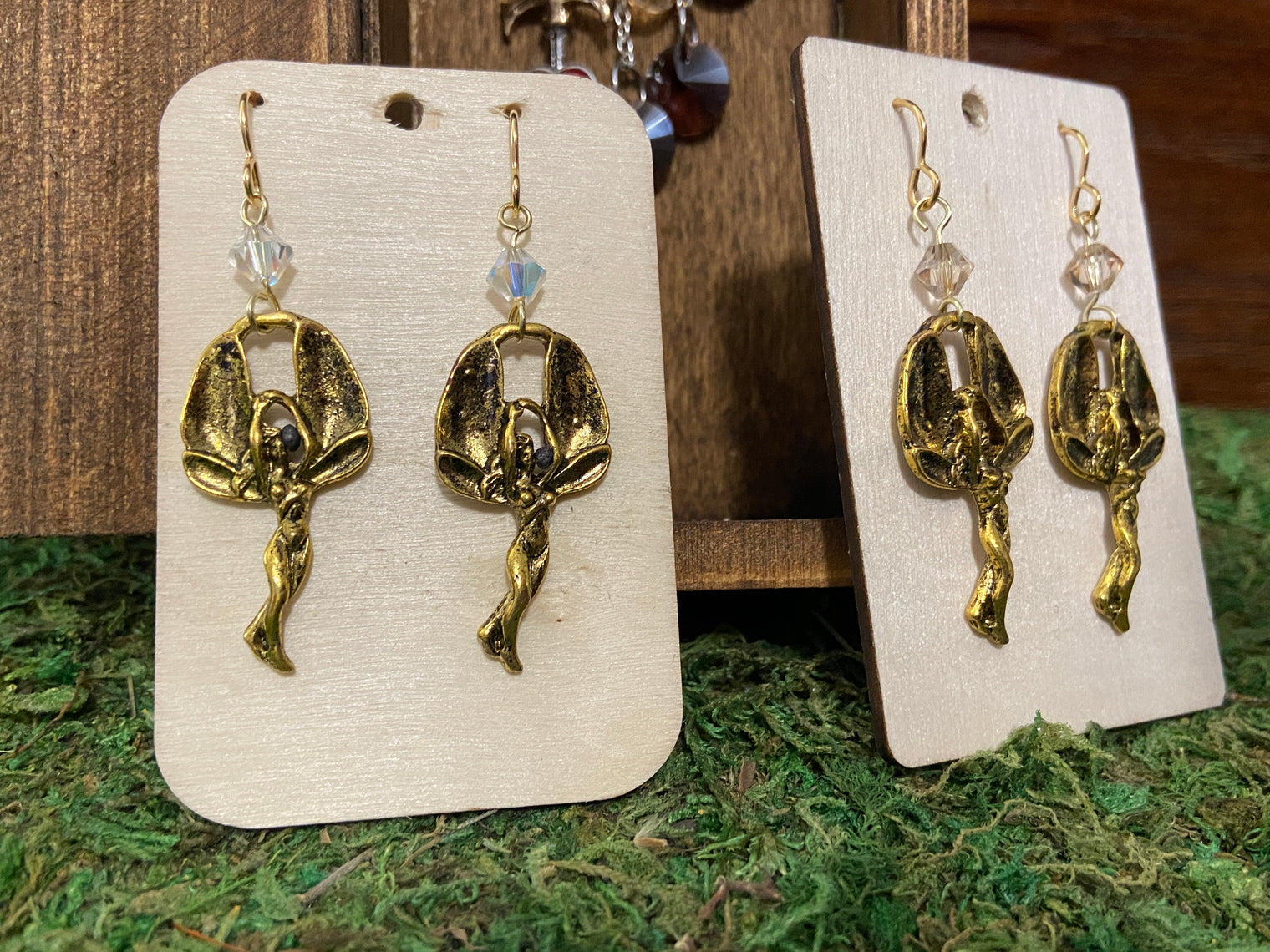 Fairy Earrings with Real Crystal