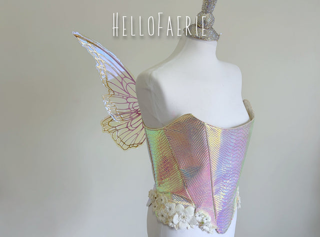 Mini Lilac and Gold Althea Butterfly Iridescent Fairy Wings