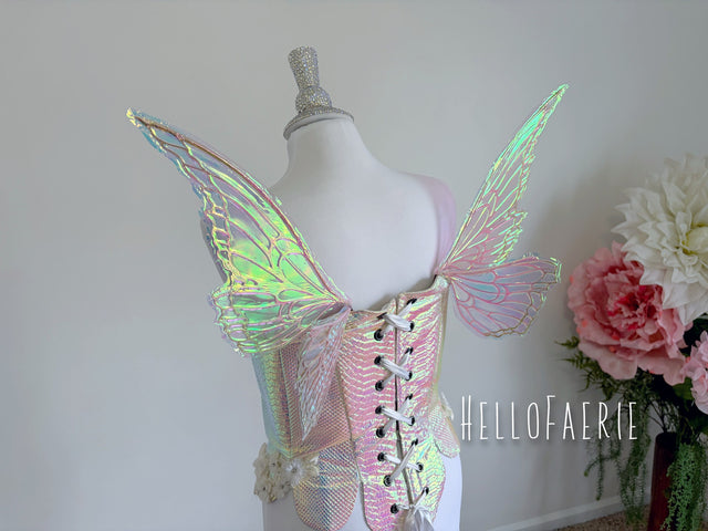 Mini Pink and Gold Althea Butterfly Iridescent Fairy Wings