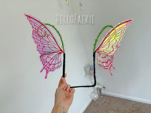 Micro mini Wings Strawberry iridescent fairy wings
