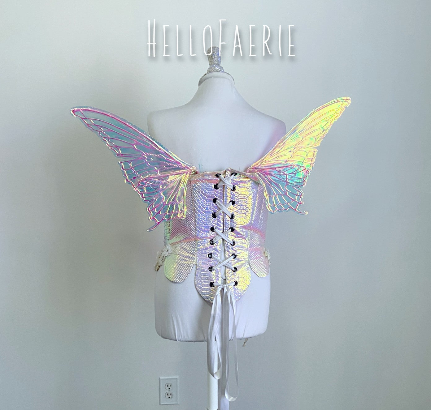 Small Pink Stella Butterfly iridescent fairy wings