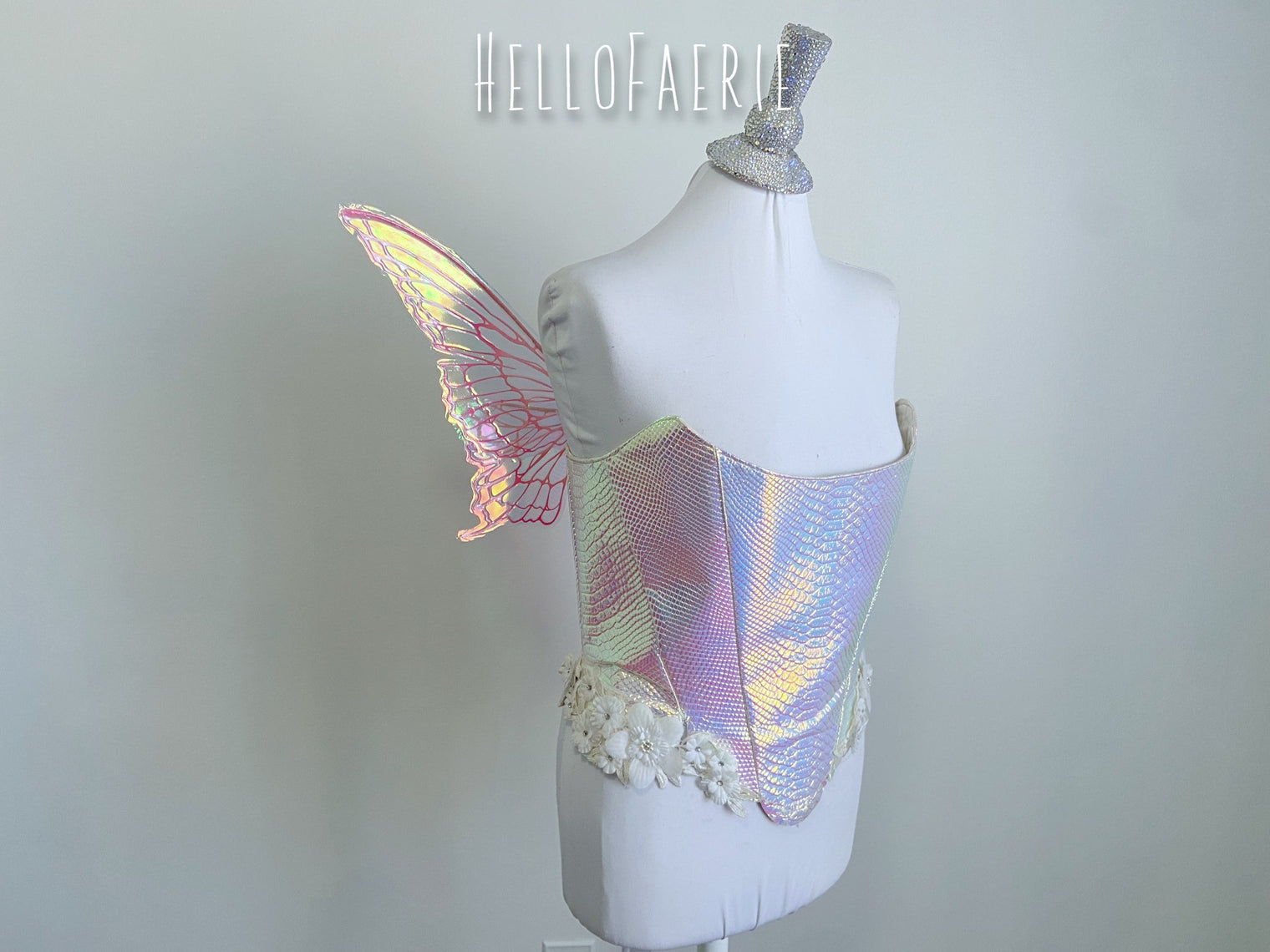 Small Pink Stella Butterfly iridescent fairy wings