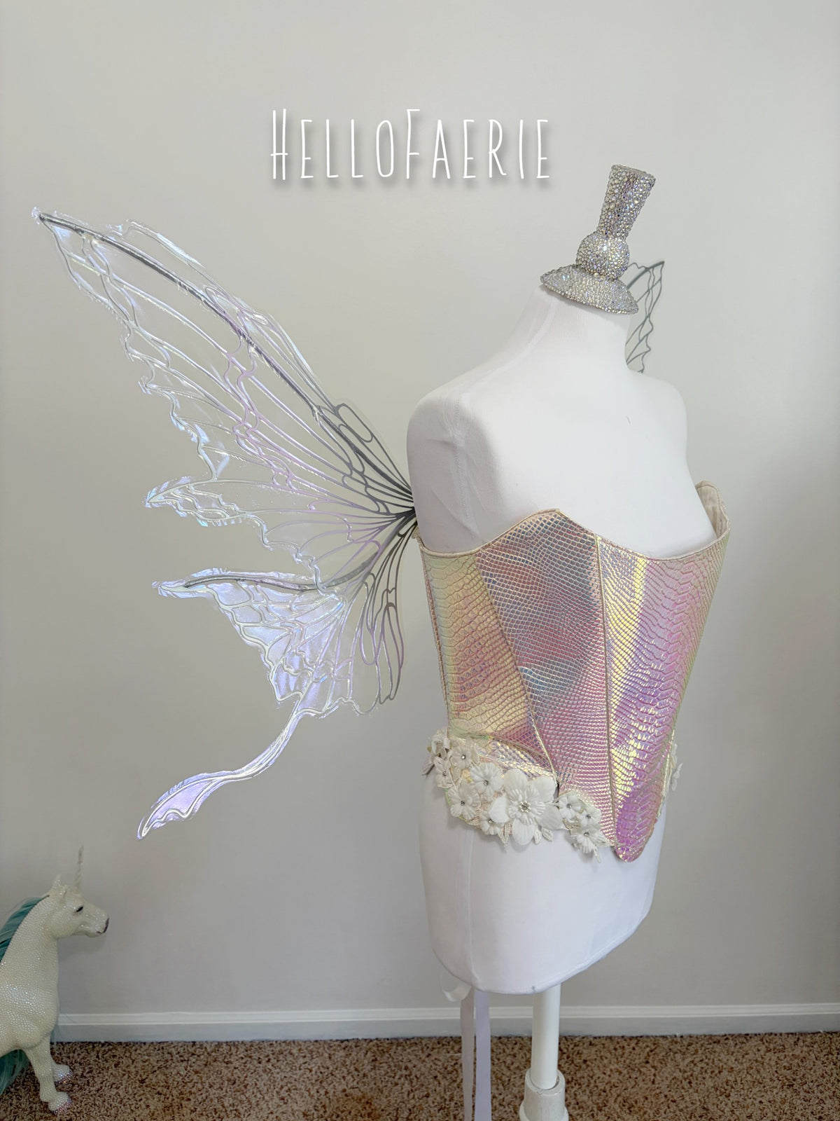 Iced Lilac Malibu Medium size iridescent fairy wings RTS