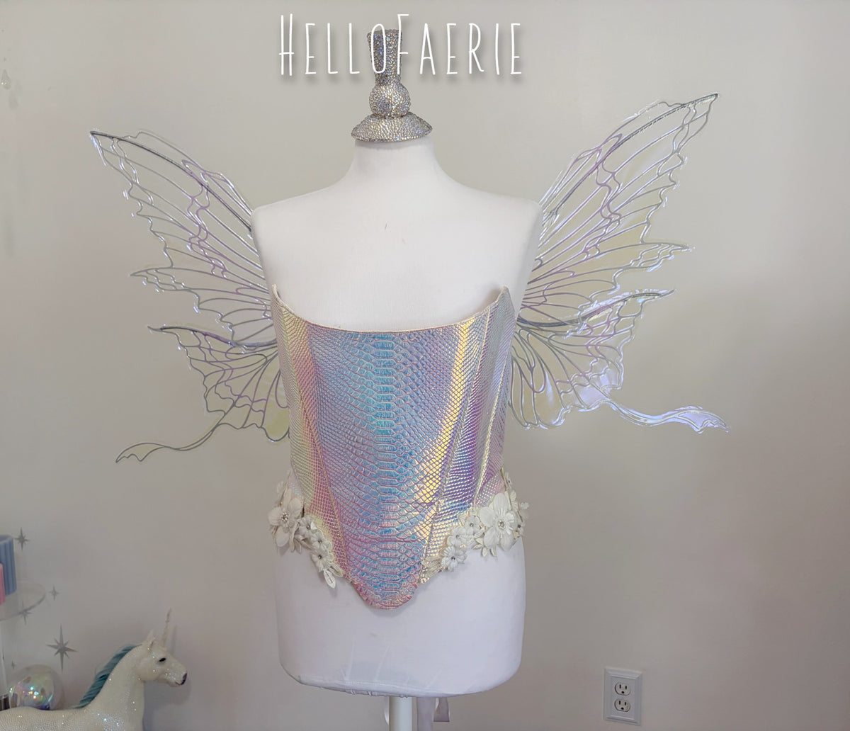Iced Lilac Malibu Medium size iridescent fairy wings RTS
