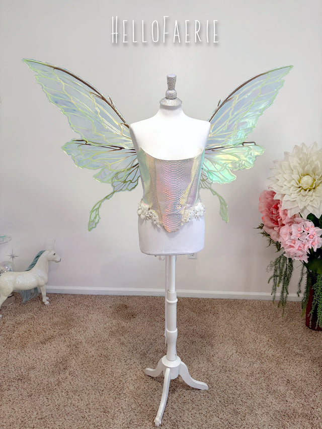 NEW Luna Moth Giant Sweet Pea Iridescent Fairy Wings
