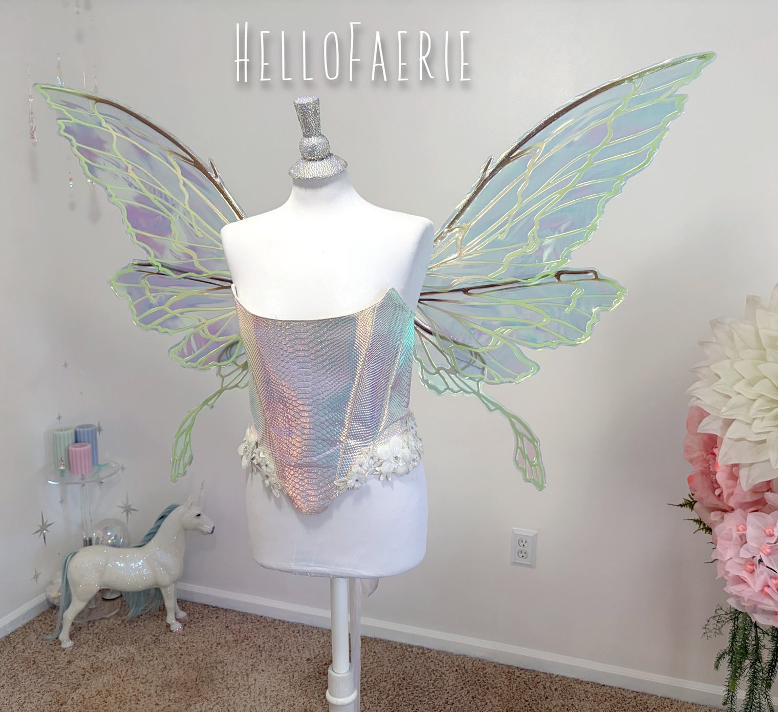 NEW Luna Moth Giant Sweet Pea Iridescent Fairy Wings