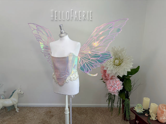 NEW Lilac and Pink Giant Helena Iridescent Fairy Wings