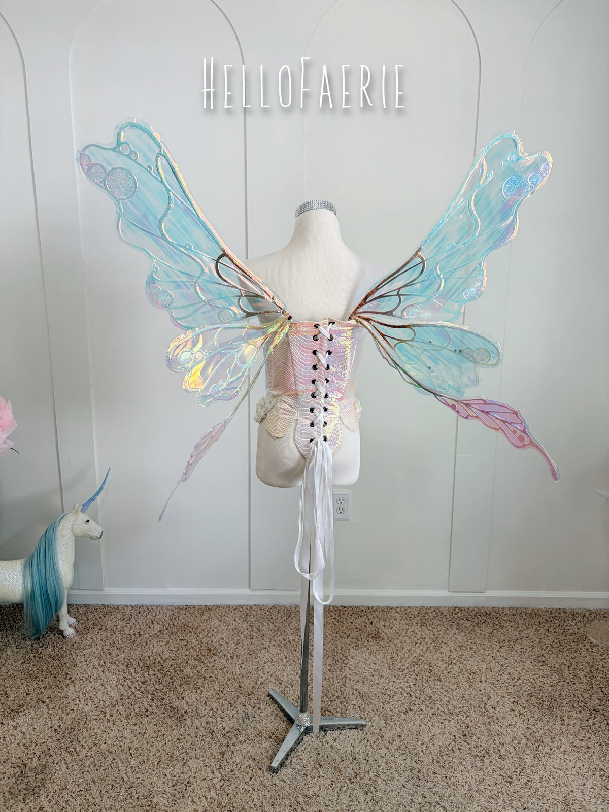 One of a kind Pastel Bubbl wings Iridescent Fairy Wings