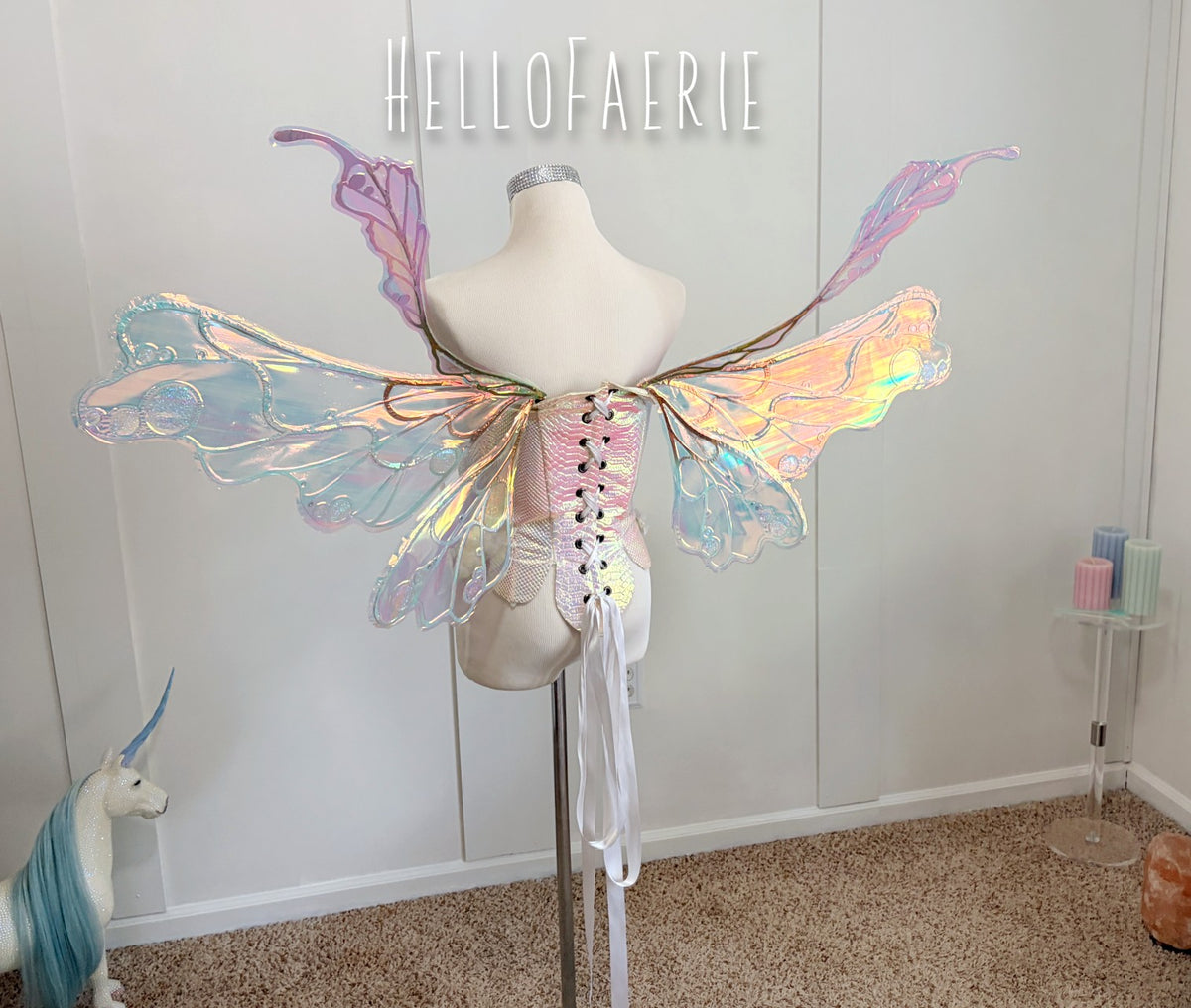 One of a kind Pastel Bubbl wings Iridescent Fairy Wings