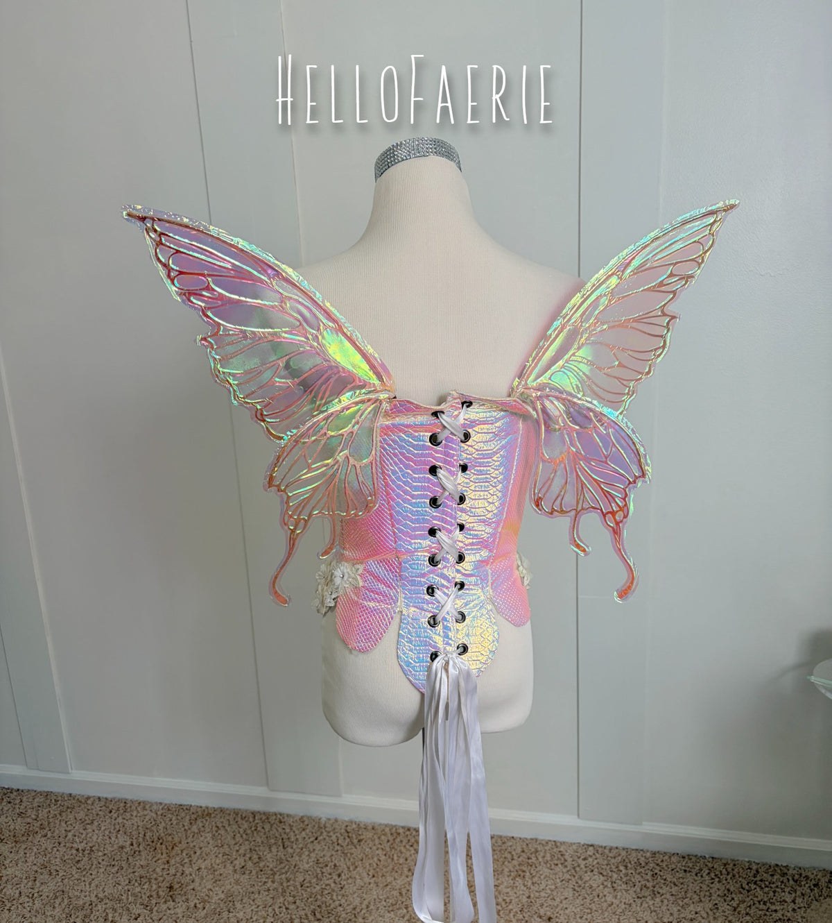 Mini Odette Moth Brown Butterfly iridescent fairy wings