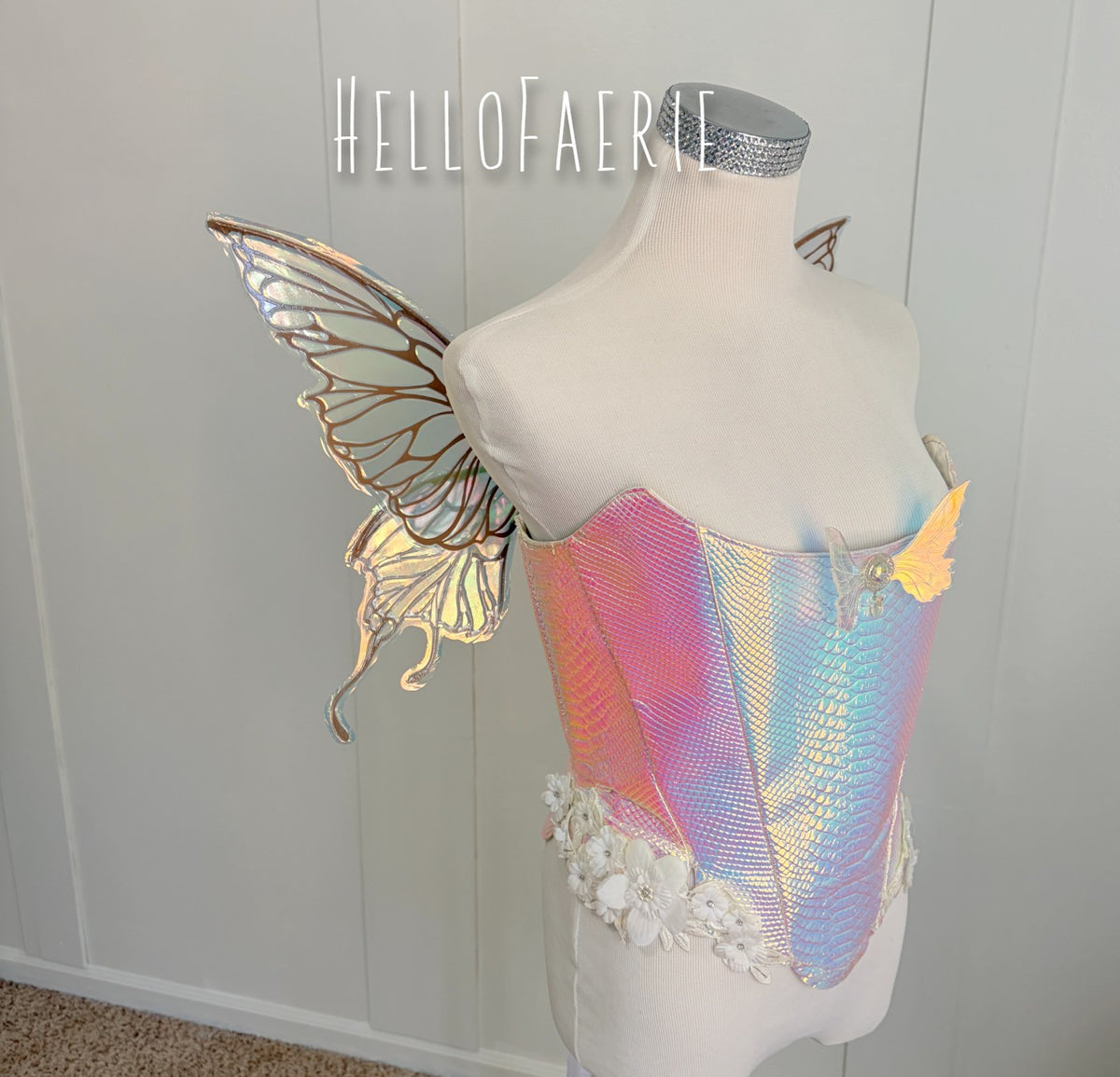 Mini Odette Rich Caramel Brown Butterfly iridescent fairy wings