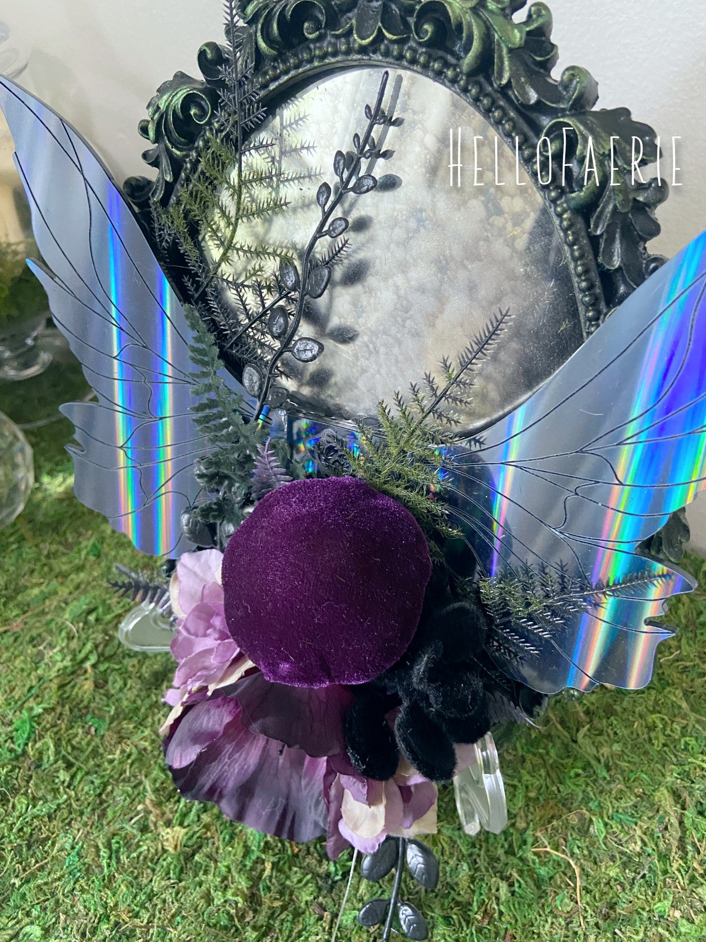 Framed Fairy wing art Halloween Mirror