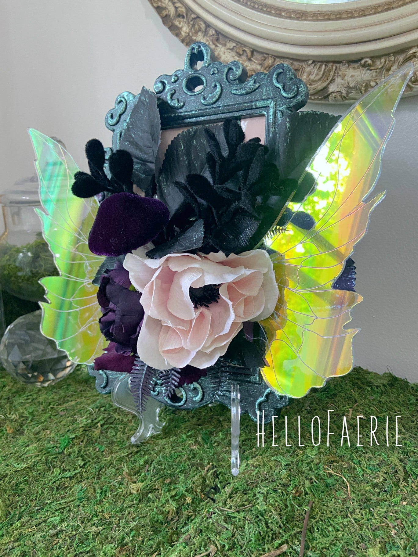 Ooak Framed Fairy wing art Halloween Themed