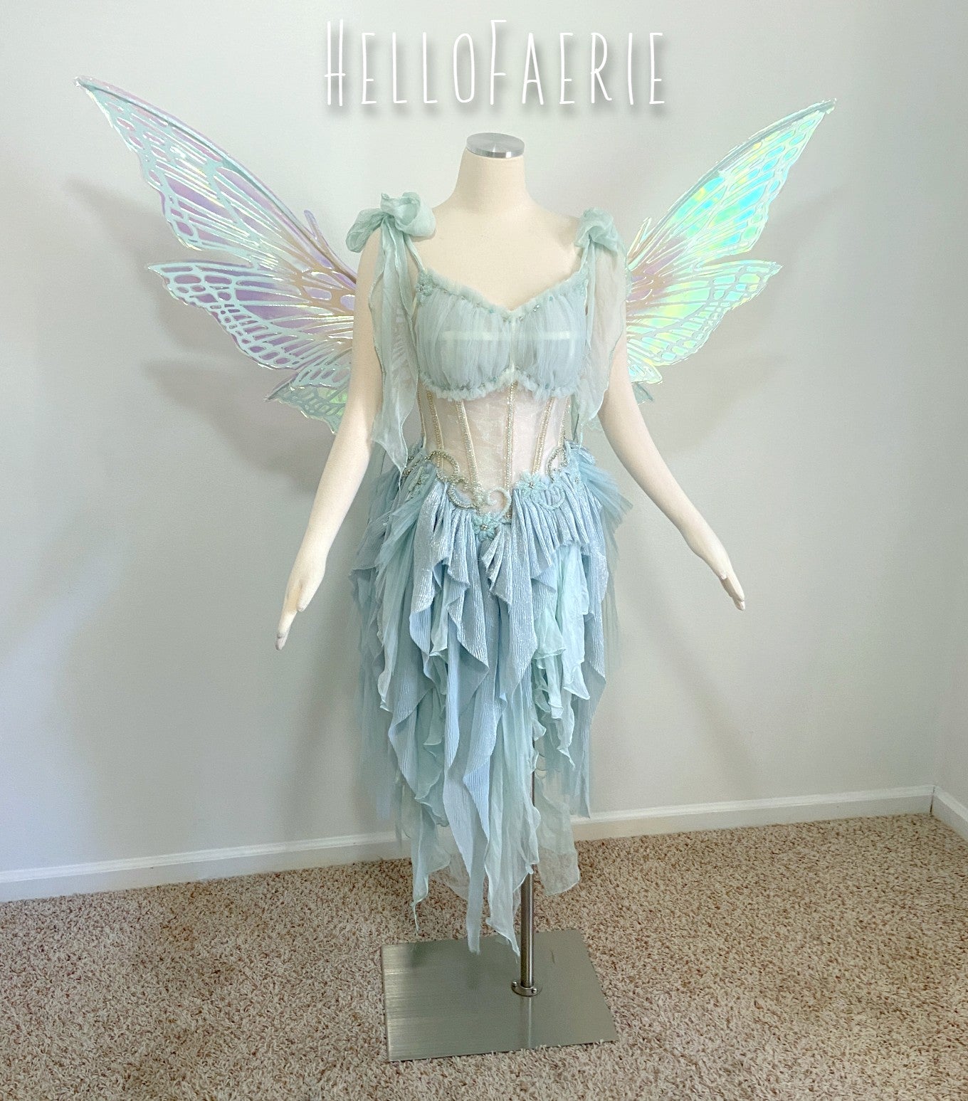Mint Dream Labyrinth Fairy Silk Crystal Fairy Gown AS IS
