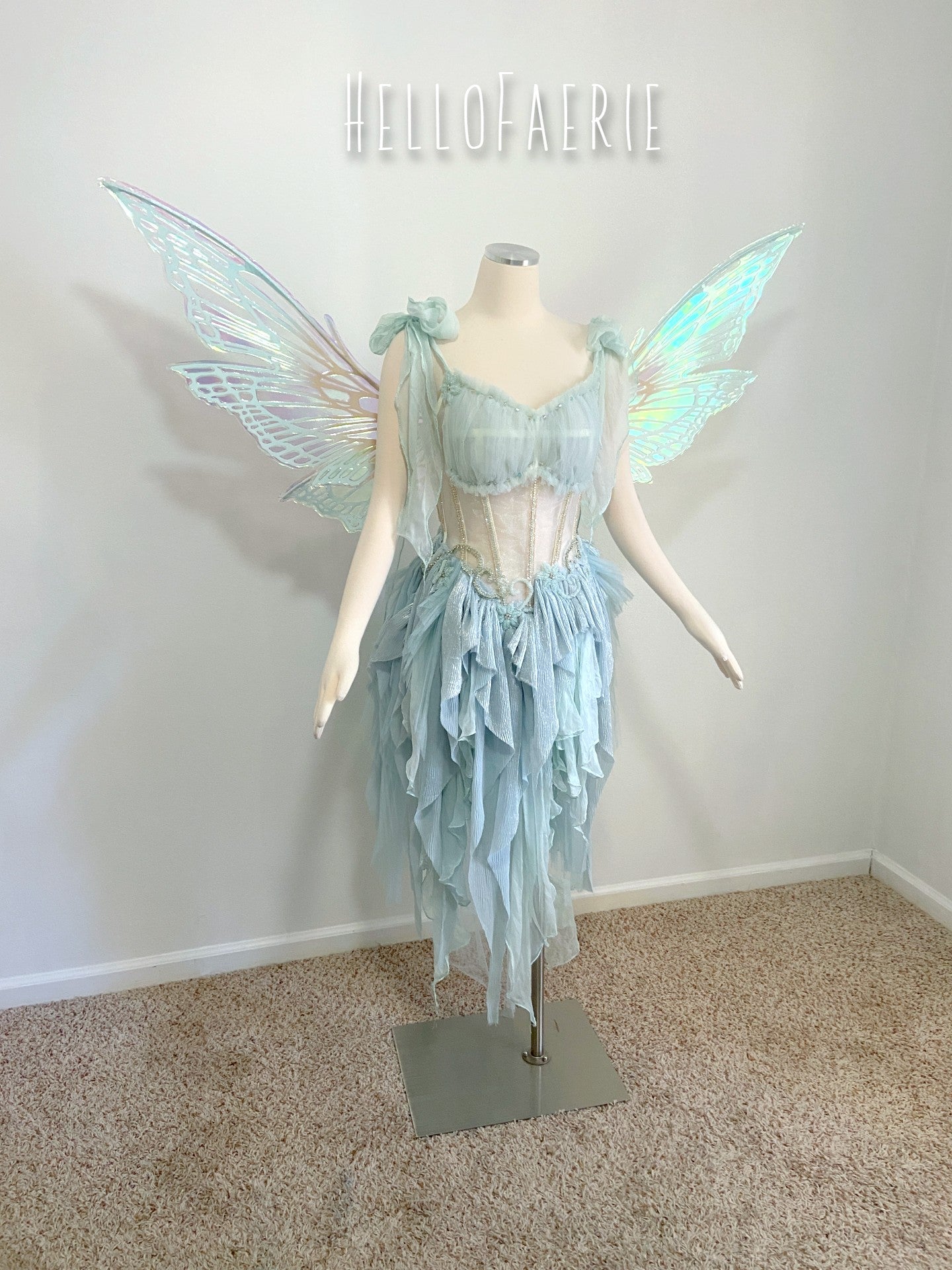 Mint Dream Labyrinth Fairy Silk Crystal Fairy Gown AS IS