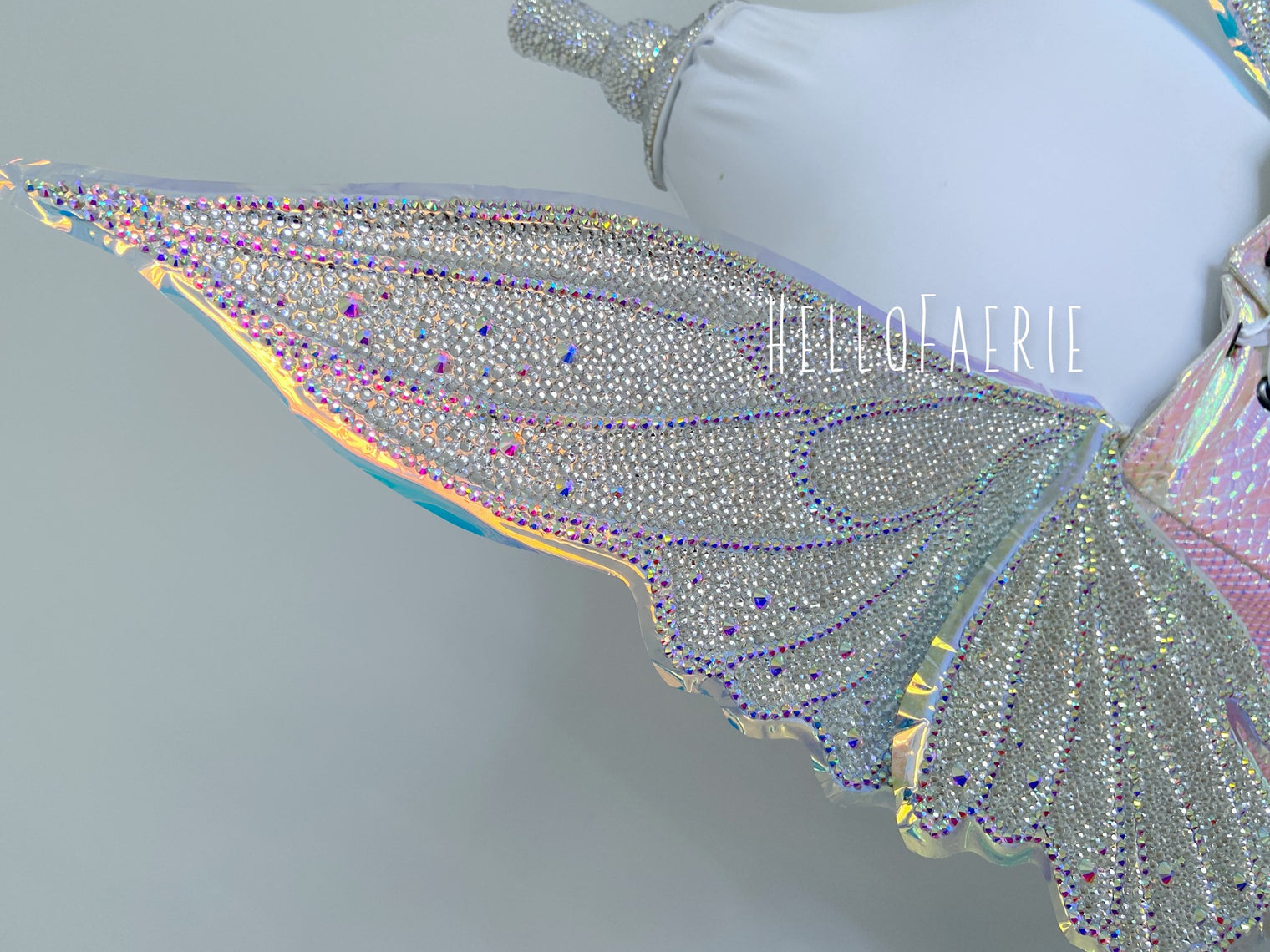 Made to Order AB Rhinestone crystal Butterfly iridescent fairy wings