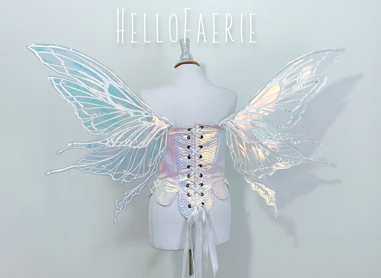 RESERVED Large Crystal Rhinestone Joy Iridescent Fairy Wings and rush fee