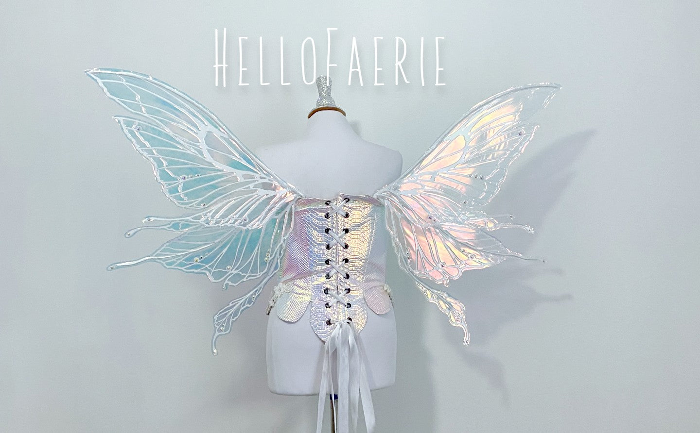 RESERVED Large Crystal Rhinestone Joy Iridescent Fairy Wings and rush fee
