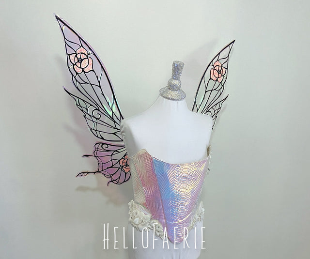 Large Revolutionary Rose Iridescent Fairy Wings