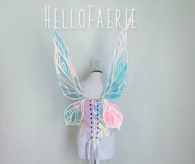 Unicorn Medium NeverNever Iridescent Fairy Wings MTO