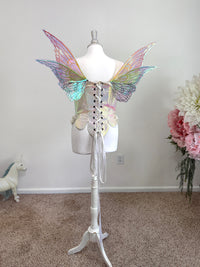 One of a kind rainbow Althea Butterfly iridescent fairy wings