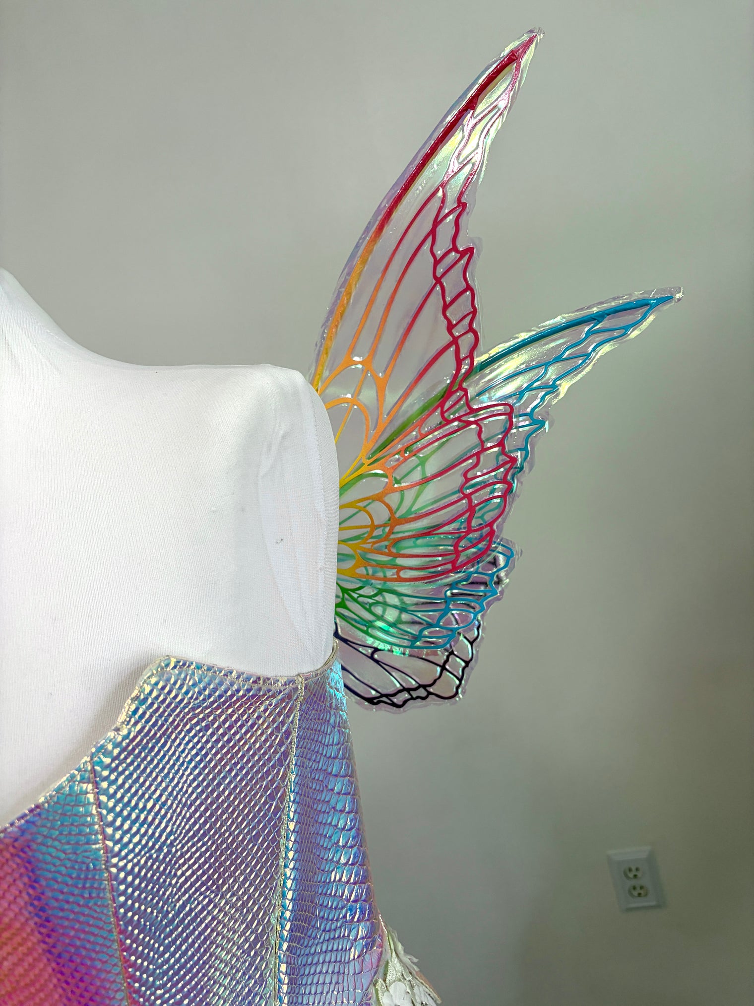 One of a kind rainbow Althea Butterfly iridescent fairy wings