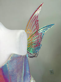 One of a kind rainbow Althea Butterfly iridescent fairy wings