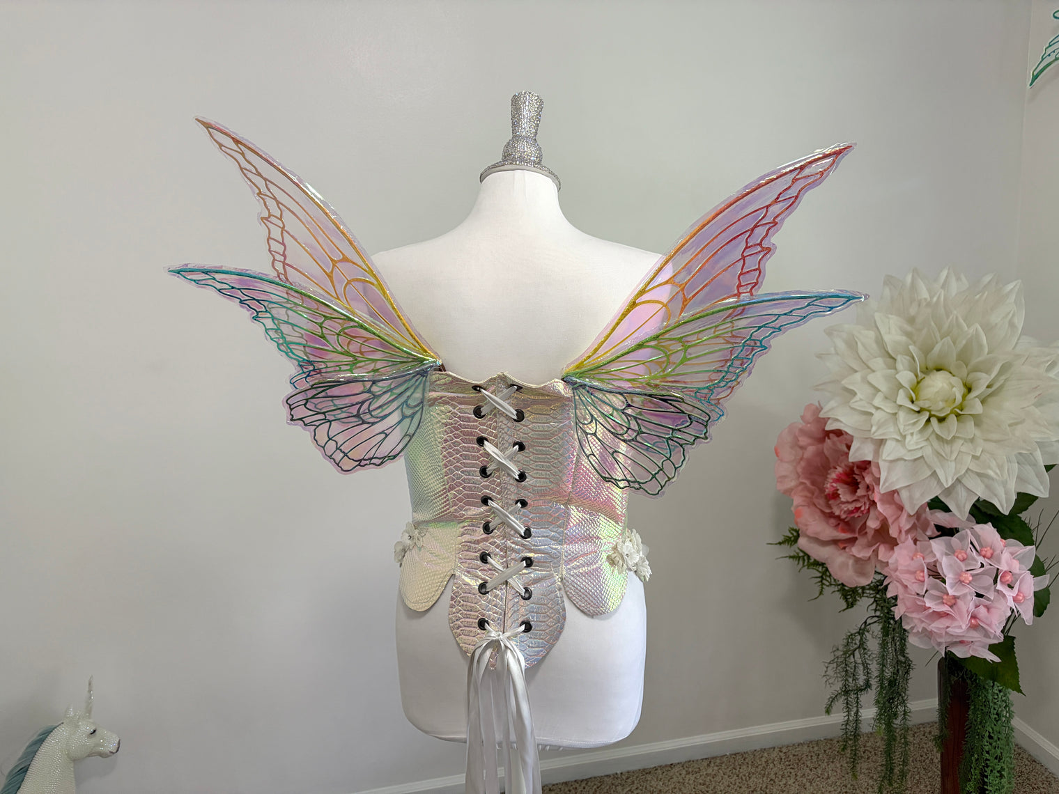 One of a kind rainbow Althea Butterfly iridescent fairy wings