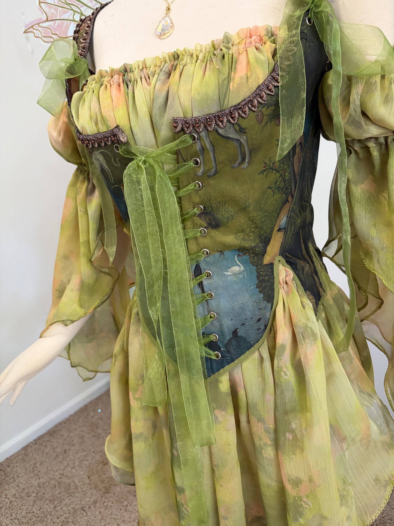A drink with the unicorns corset and chemise