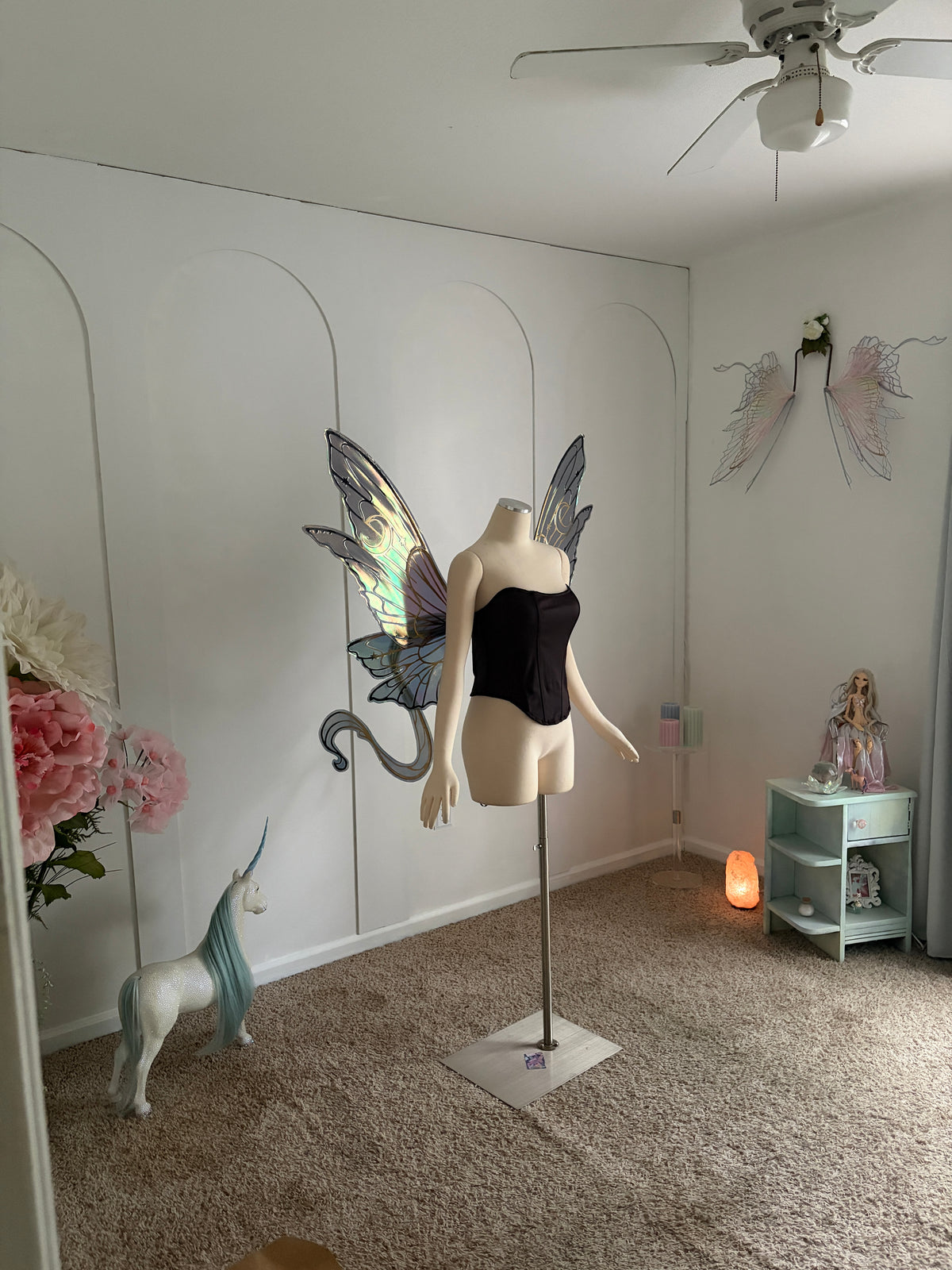 Black and gold Usagi Moon Wings Giant Iridescent Fairy Wings