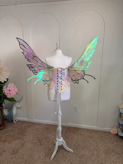 Green Large size Butterfly iridescent fairy wings