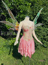 Sweet Pea hand dyed beaded Lace Fairy Gown AS IS