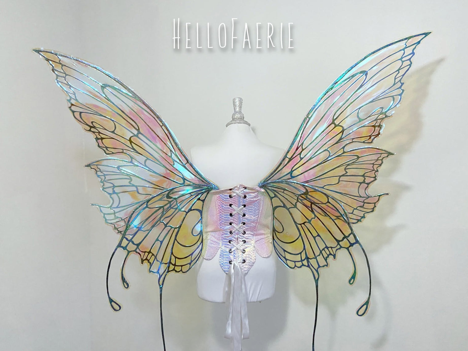 Monster size Made to Order Double Swallotail Iridescent Fairy Wings